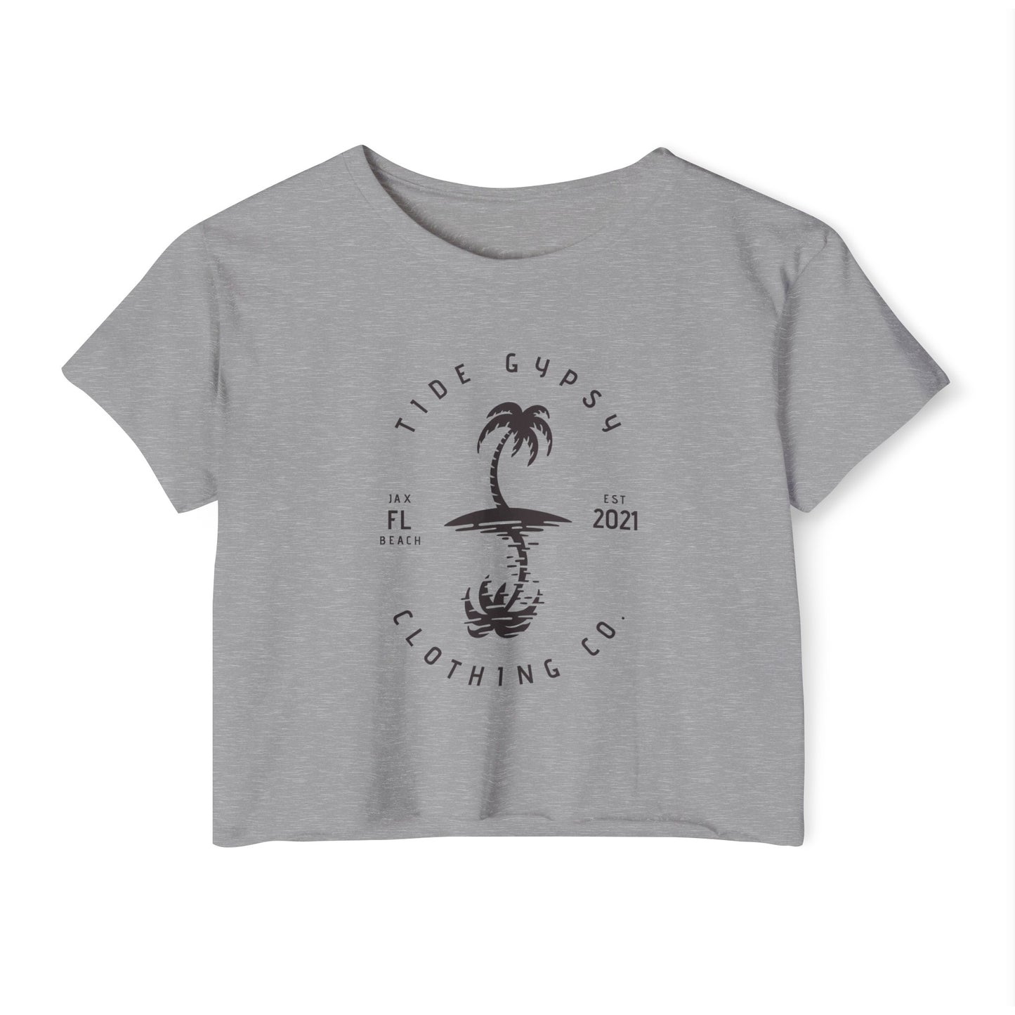 Palm Illusion Cropped Tee