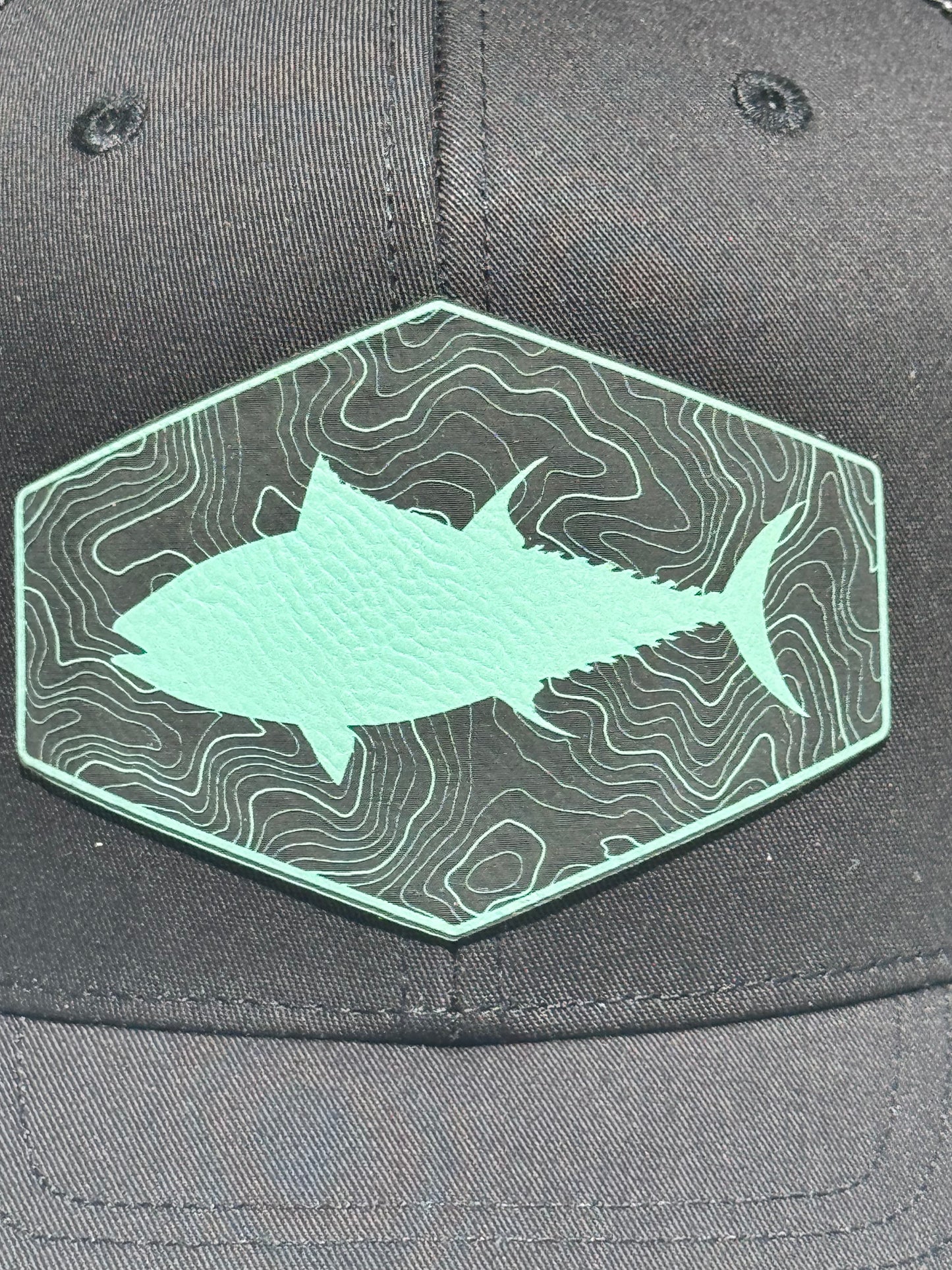 Black Snapback with Tuna Topo Patch - Teal
