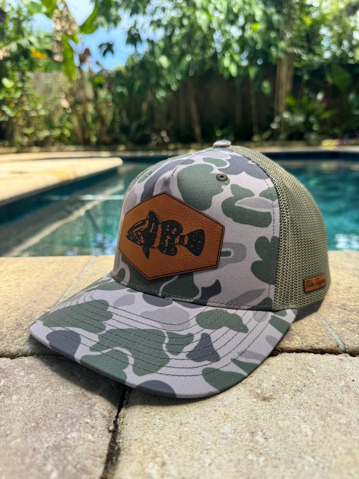 Duck Camo Snapback with Grouper Patch - Raw