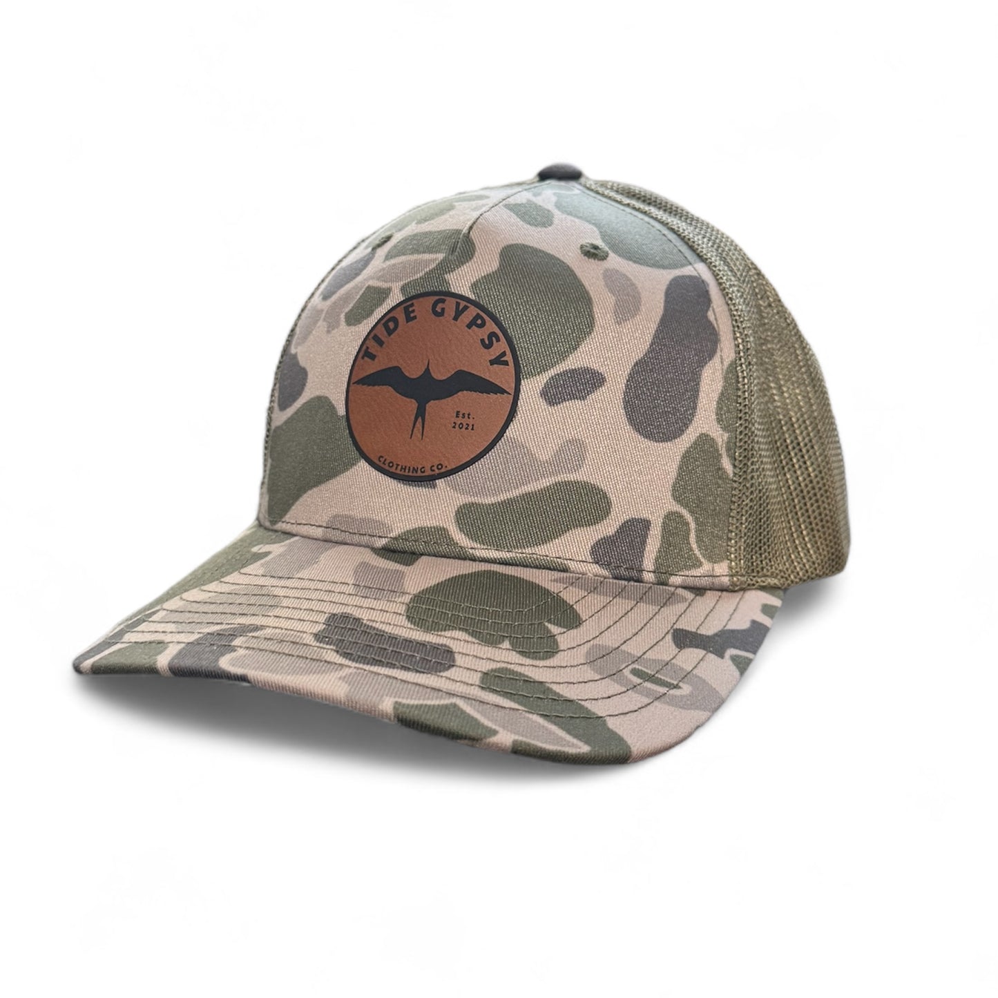 Duck Camo Snapback with Natural Leather Patch