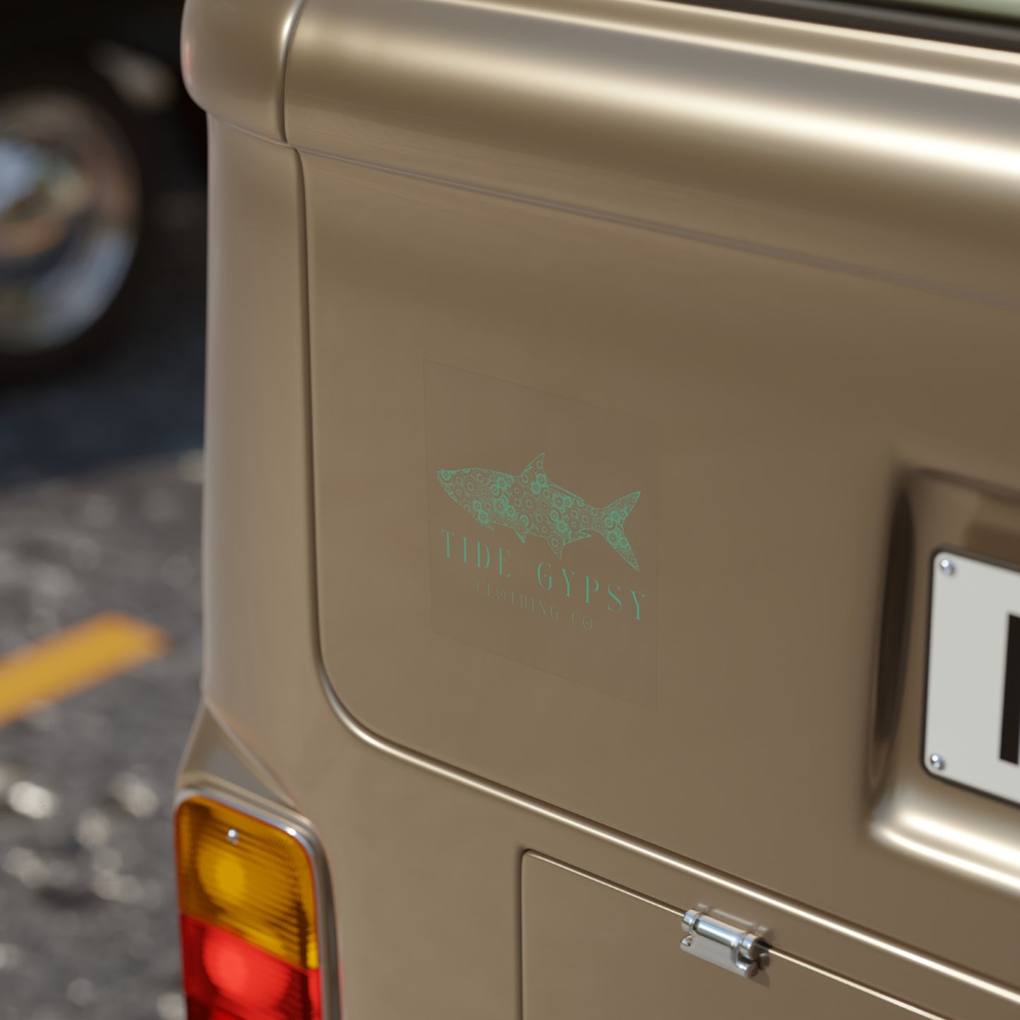 Mechanical Tarpon Transparent Outdoor Sticker, Square