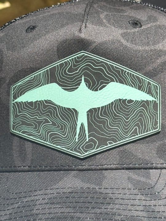 Gray Camo Snapback with Frigate Patch - Teal