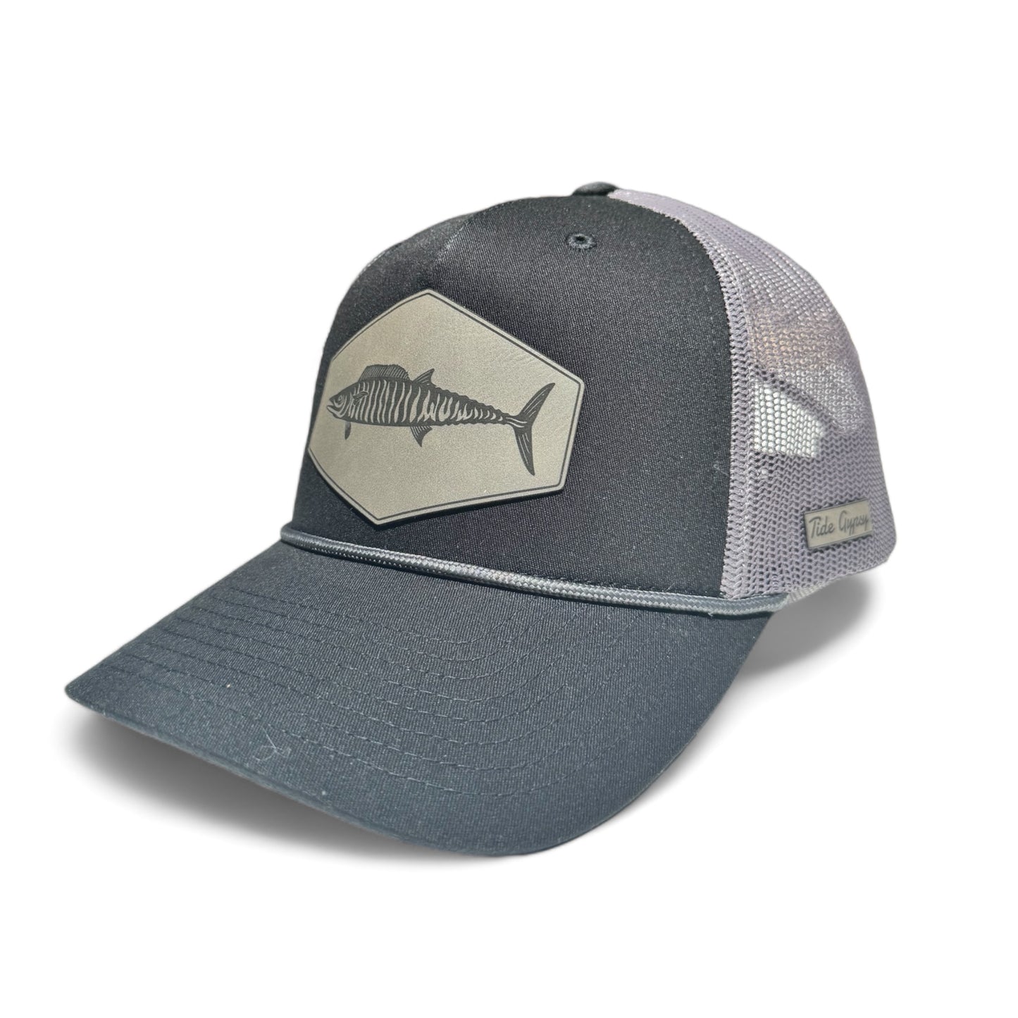 Black Snapback/ Gray Rope with Wahoo Patch - Grey