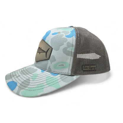 Blue Camo Snapback with Wahoo Patch - Grey