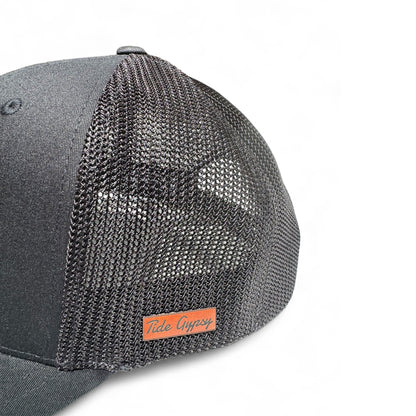 Black Snapback with Black Rope/ Grouper Topo Patch - Saddle Brown