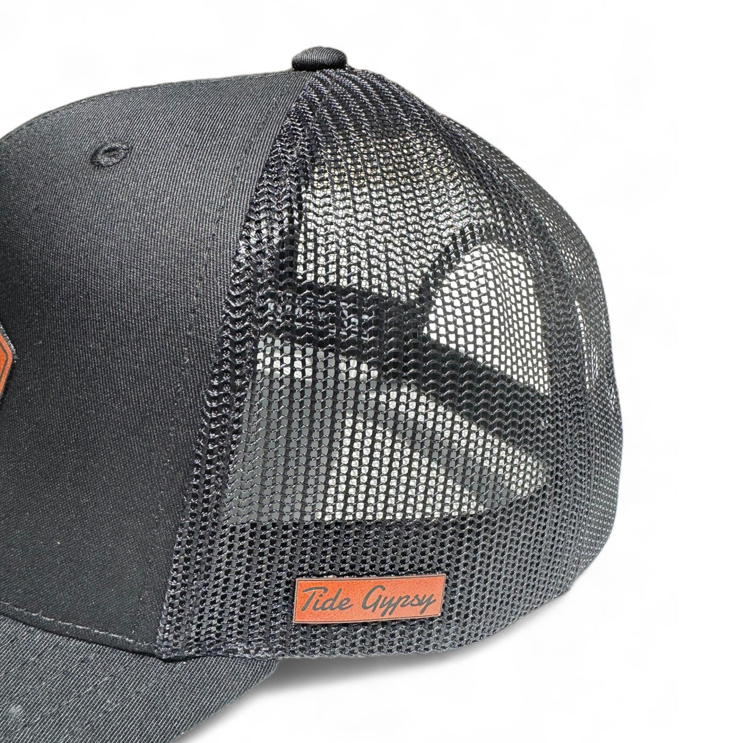 Black Snapback with Wahoo Patch - Saddle Brown