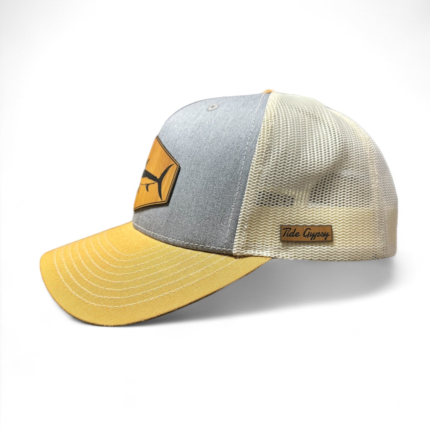 Heather/ Gold Snapback with Swordfish Patch - Bamboo