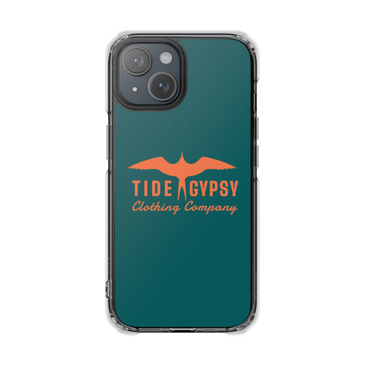 Teal with Coral Frigate Magnetic Phone Case