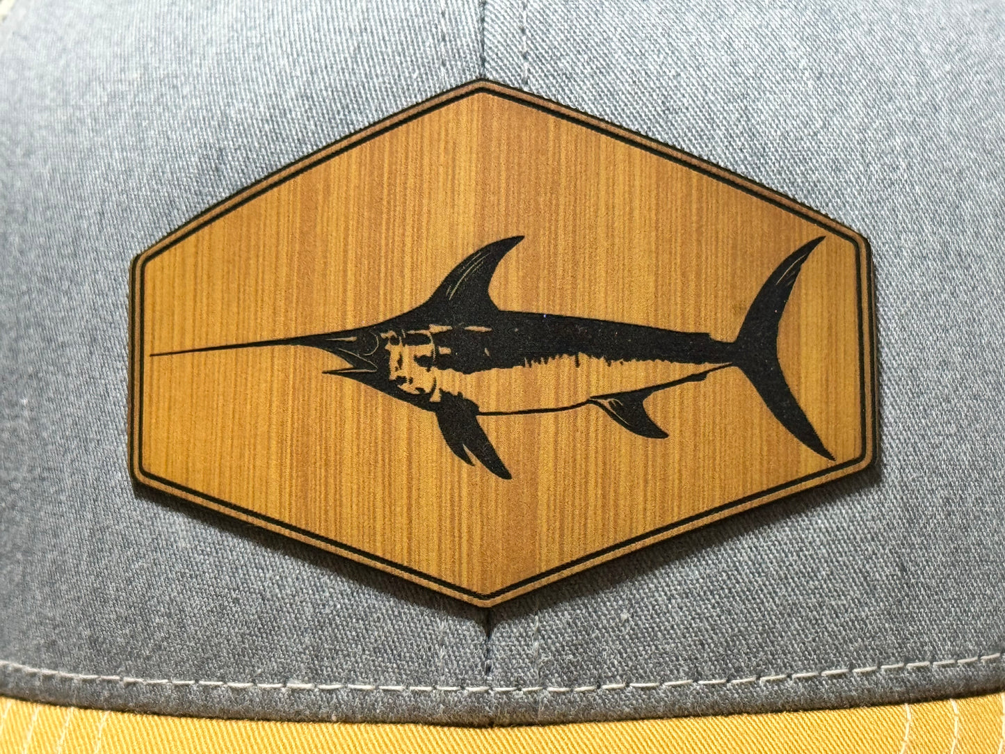 Heather/ Gold Snapback with Swordfish Patch - Bamboo