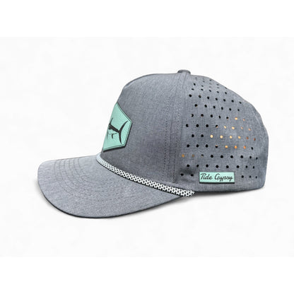 Heather Gray Hydro Performance with Swordfish Patch - Teal