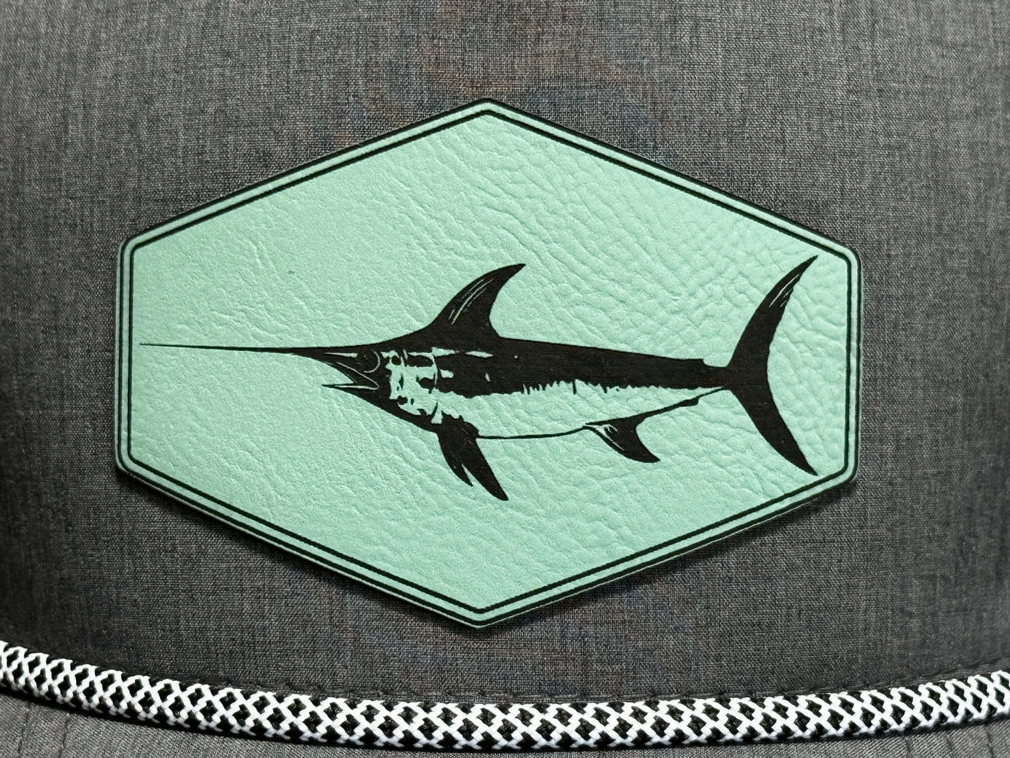 Heather Gray Hydro Performance with Swordfish Patch - Teal