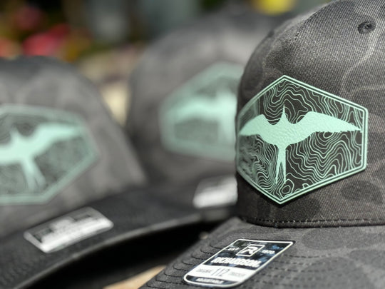 Gray Camo Snapback with Frigate Patch - Teal