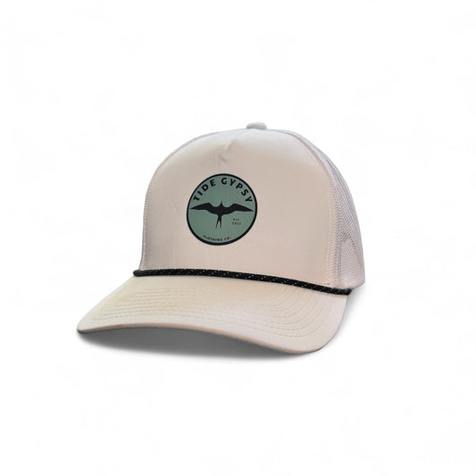 White Trucker with Teal Patch