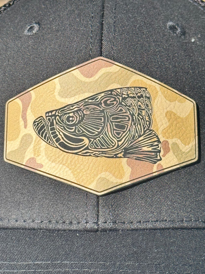 Black Snapback with Tribal Tarpon Patch - Duck Camo