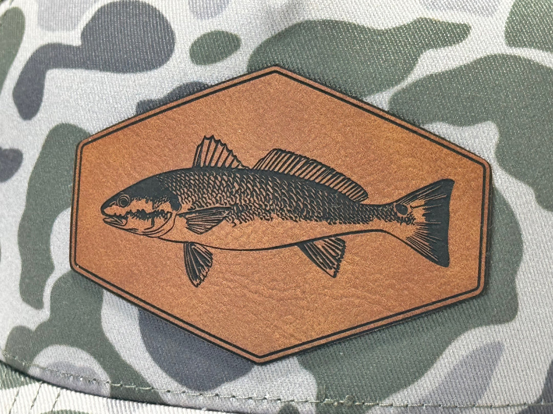 Duck Camo Snapback with Redfish Patch - Rawhide