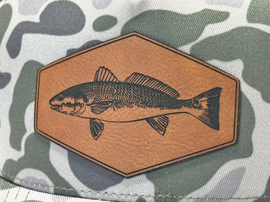 Duck Camo Snapback with Redfish Patch - Rawhide