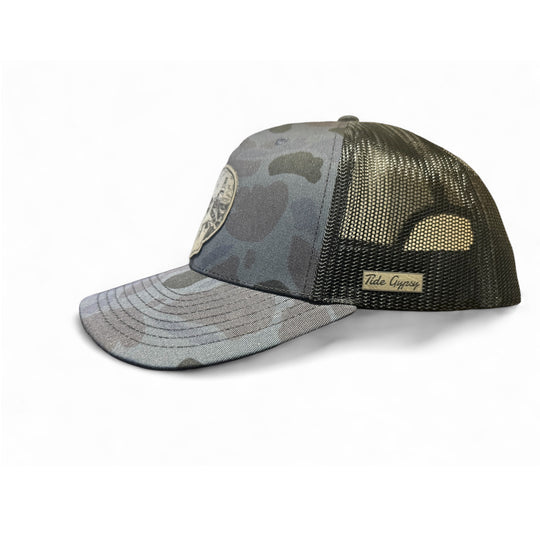 Admiral Duck Camo Snapback with Salty Thoughts Patch - Gray