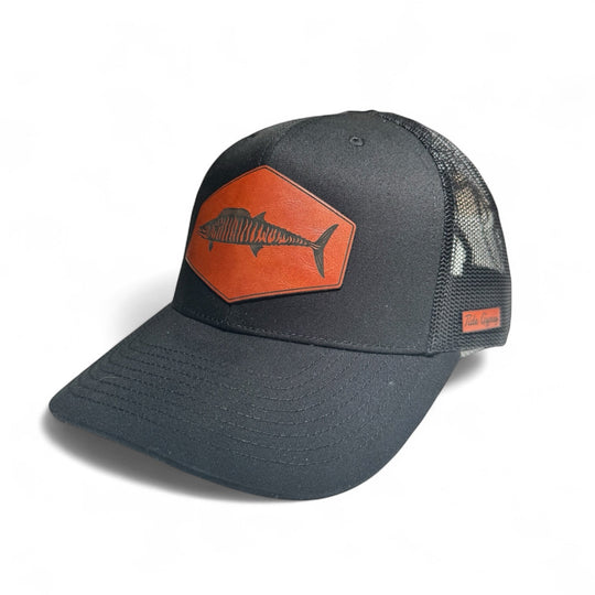 Black Snapback with Wahoo Patch - Saddle Brown